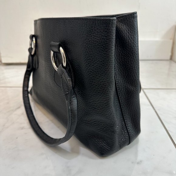 Vintage Black Leather Jaeger Handbag - Picture 1 of 8